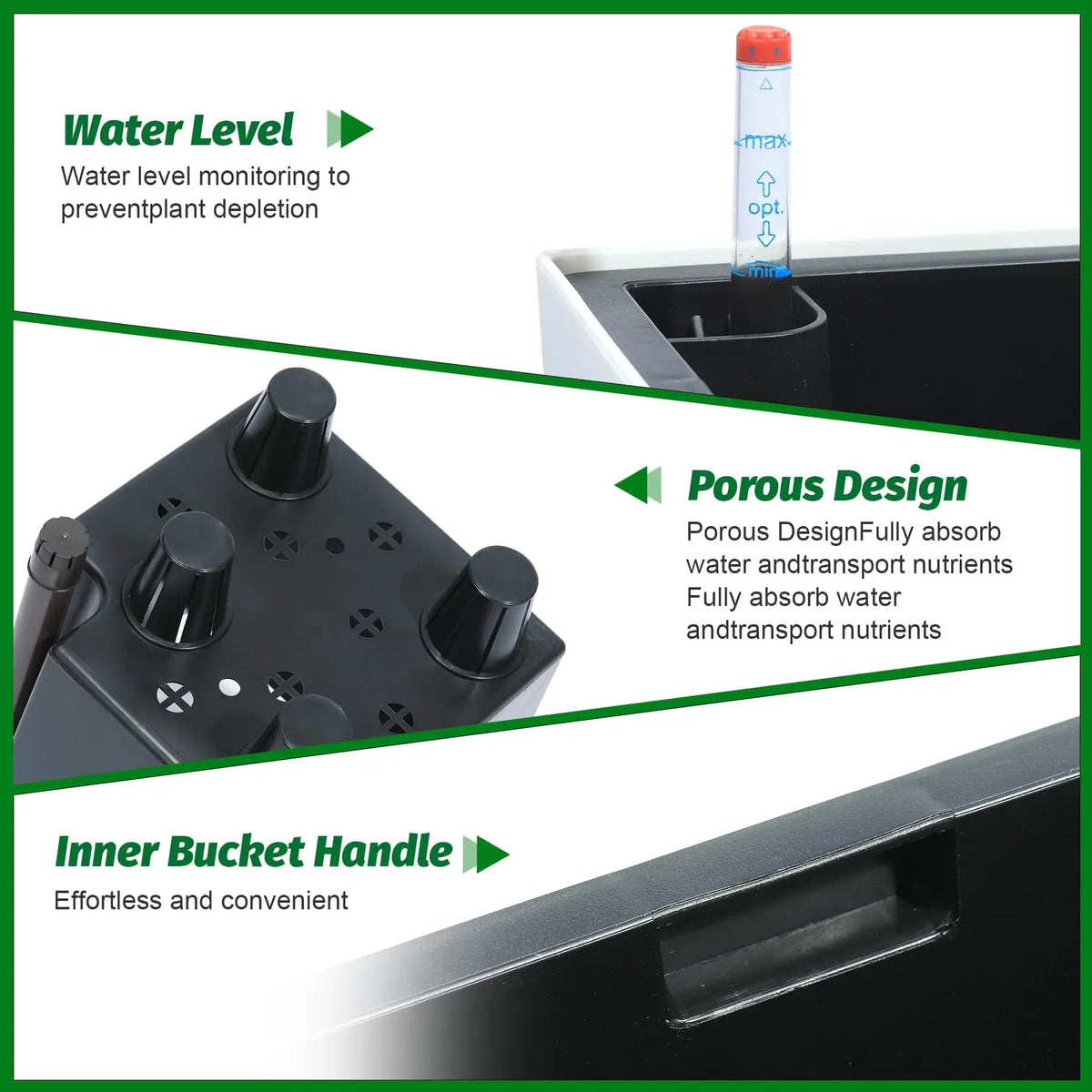 HiMISS Self Watering Planters With Drainage for Indoor Outdoor Plants
