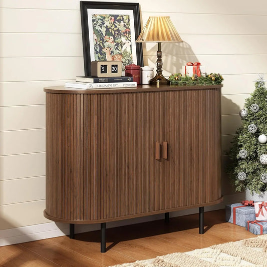 ONBRILL Modern Sideboard Buffet Cabinet With Sliding Door Storage