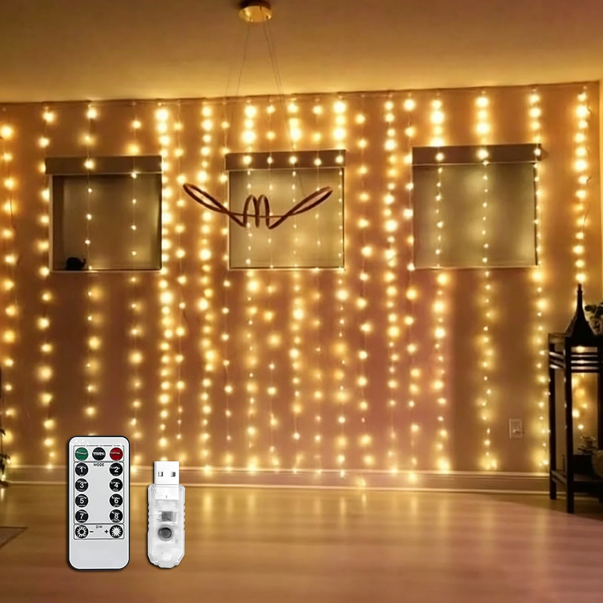 GUPUP Smart LED Curtain Lights With Remote Control And Timer