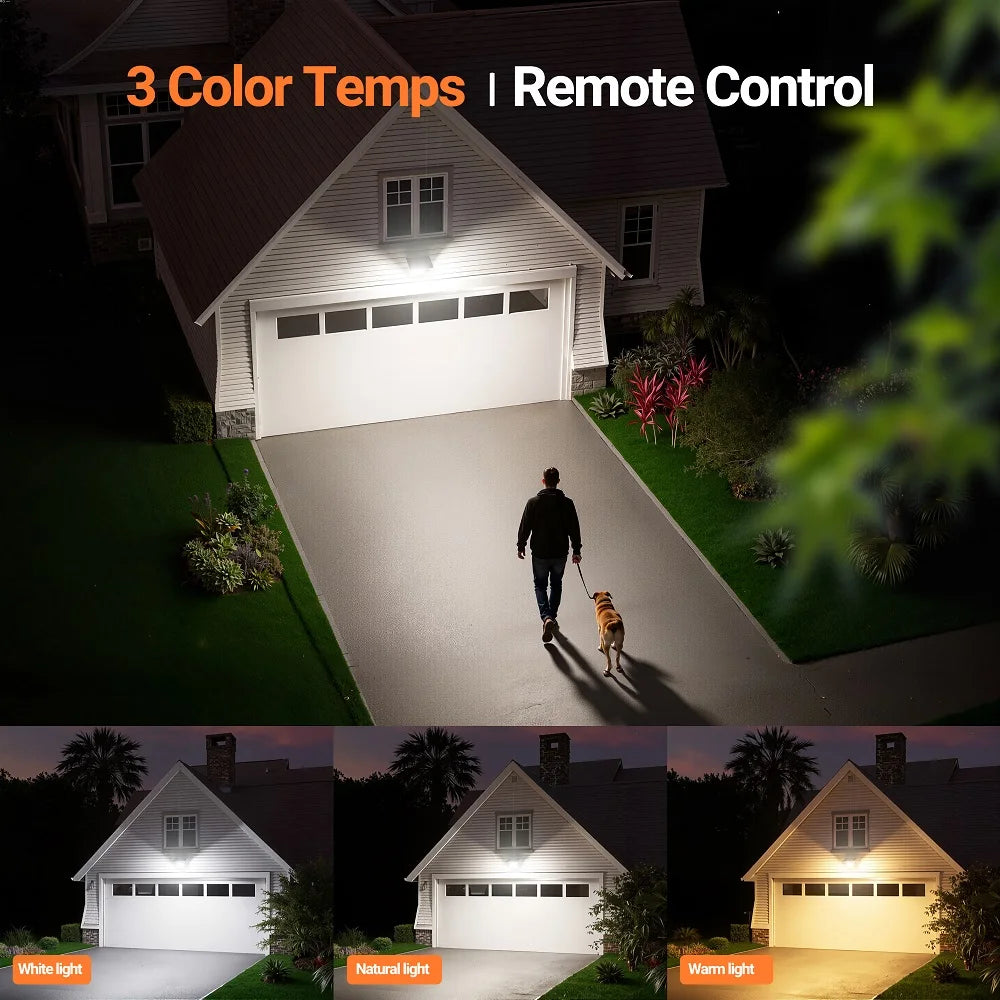 Intelamp Outdoor Solar Flood Lights With Dusk To Dawn Control