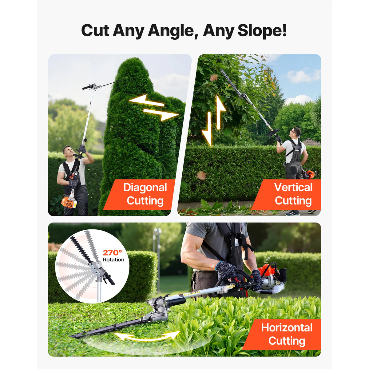 SucceBuy Gas Powered Multi Function Hedge Trimmer With Protective Gear
