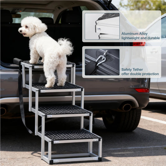LISM Portable Foldable Non-Slip Dog Ramp for Cars and SUVs