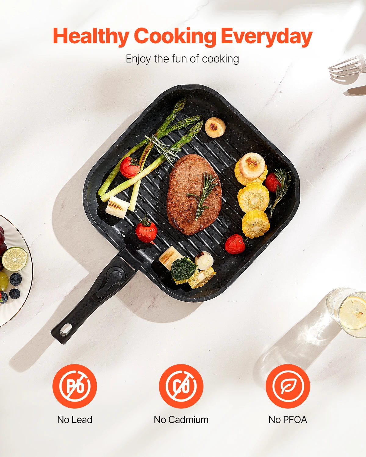 SucceBuy Nonstick Granite Cookware Set for Induction Cooking