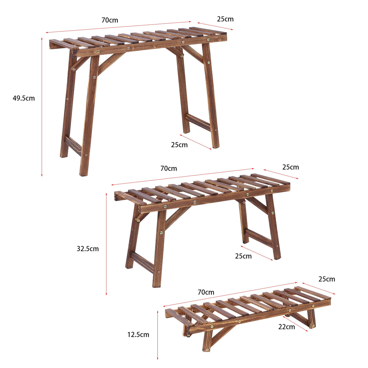 Wooden Plant Stand Shelf for Indoor and Outdoor Plant Display