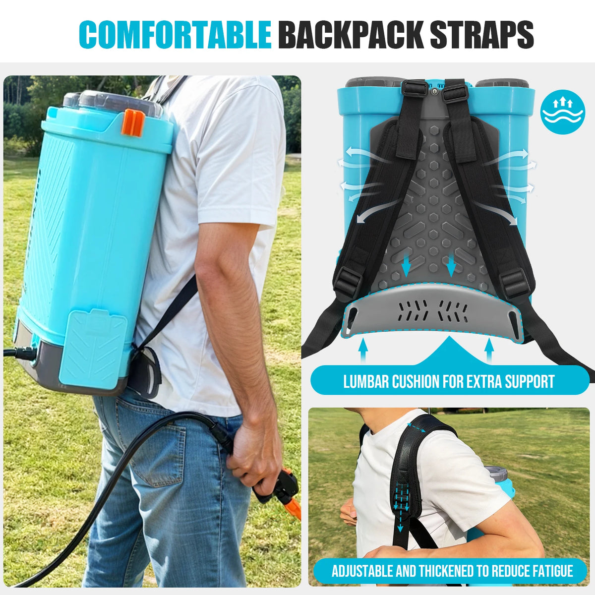 Battery Powered Electric Garden Backpack Sprayer With 100 PSI Pump