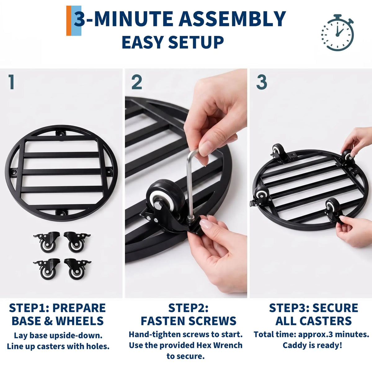 HiMISS Heavy Duty Rolling Plant Stand With Locking Casters