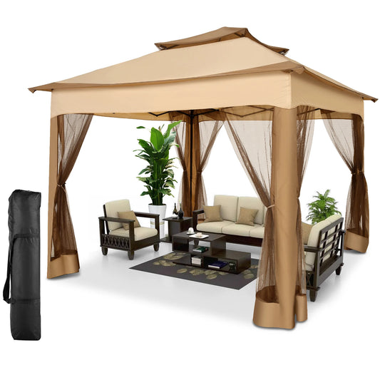 Tooluck Pop Up Gazebo Canopy Tent With Mosquito Netting and Ventilated Roof