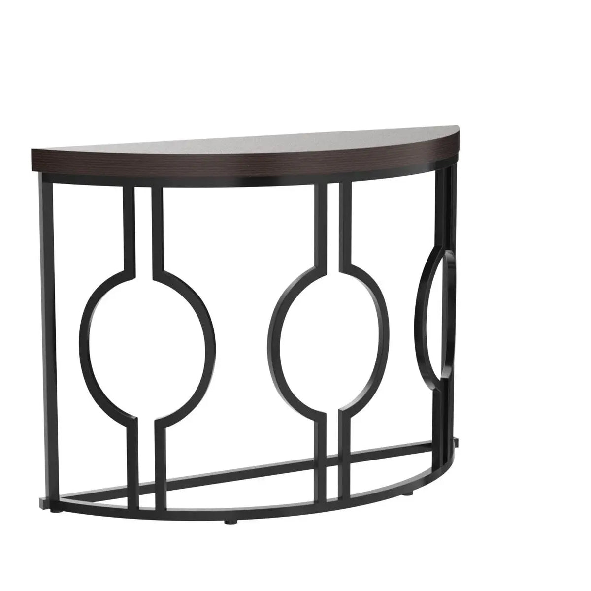 Tribesigns Half Moon Console Table With Geometric Base for Entryway