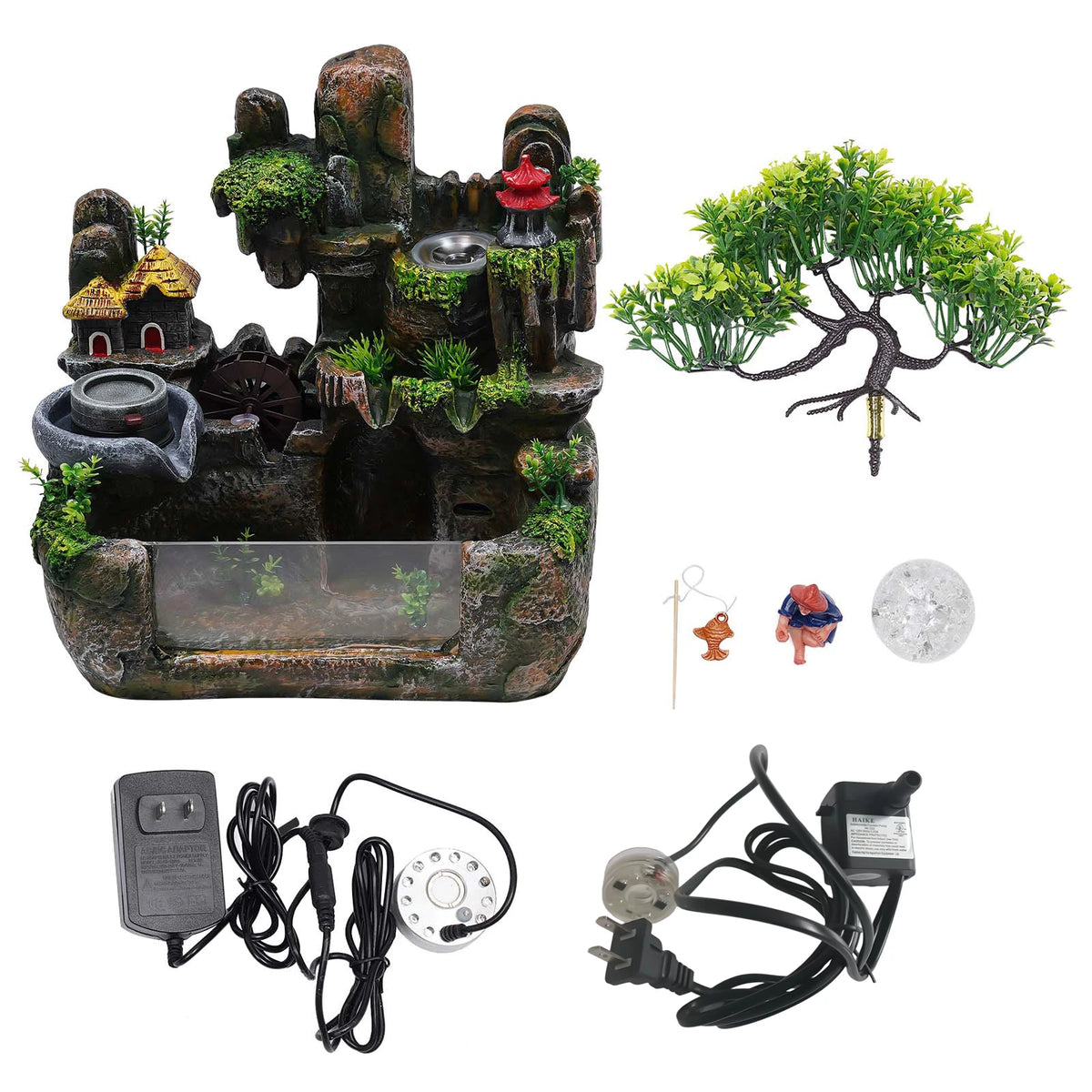 Feng Shui Money Tree Tabletop Fountain With Rockery Fish Tank