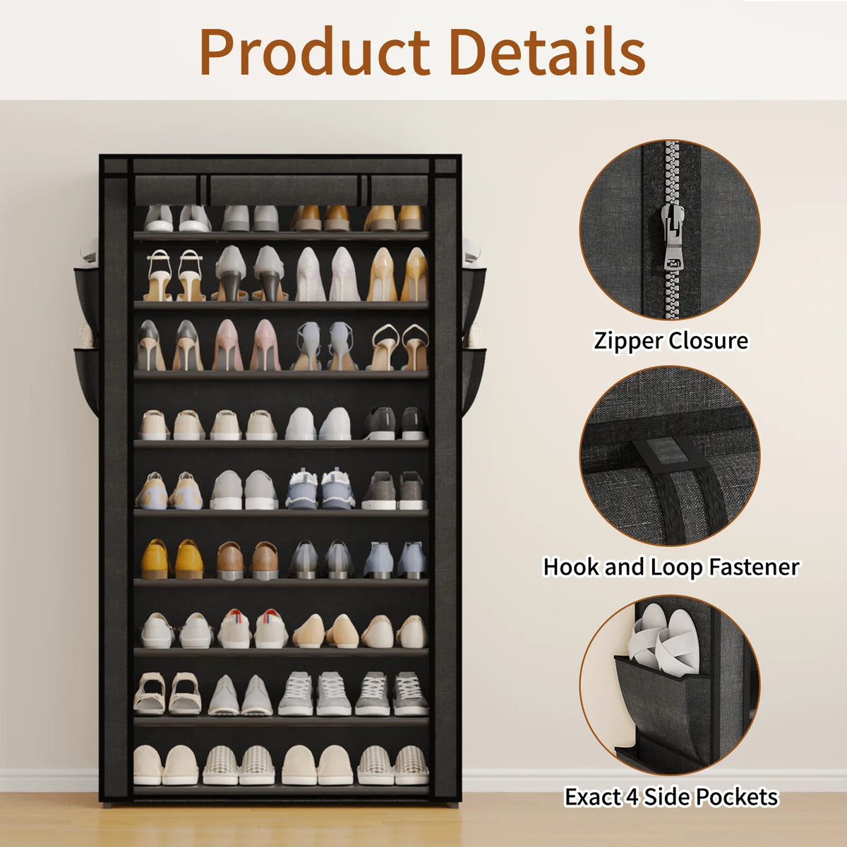 Dustproof Shoe Rack Organizer With Multi Functional Storage Shelves