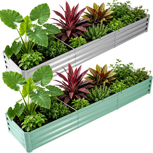 Galvanized Steel Raised Garden Bed Planter for Vegetables and Flowers